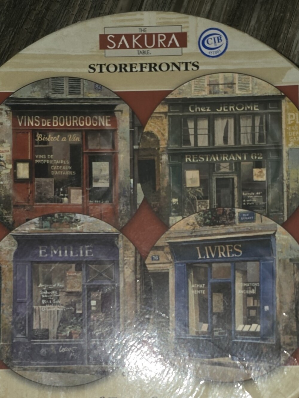 Sakura Storefronts Set Of Four Stoneware Salad/Dessert Plates